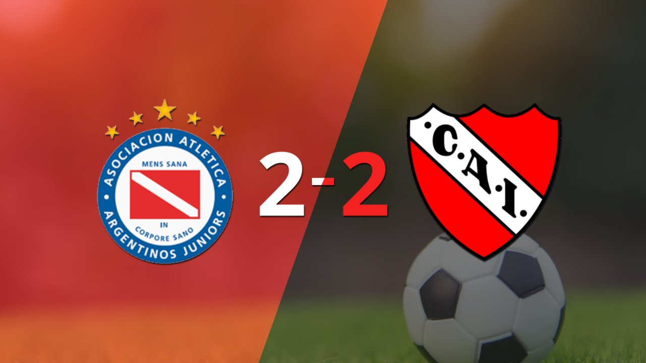 Argentinos Juniors e Independiente igualaron 2 a 2