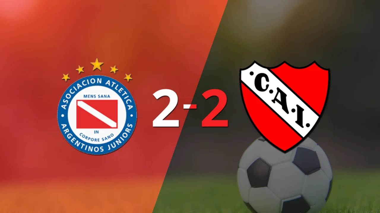 Argentinos Juniors e Independiente igualaron 2 a 2