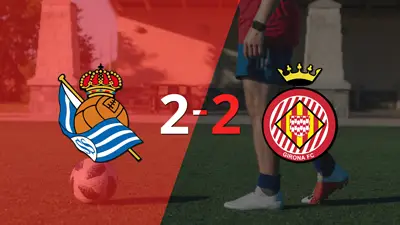 Girona sacó un punto luego de empatar a 2 goles con Real Sociedad Girona sacó un punto luego de empatar a 2 goles con Real Sociedad