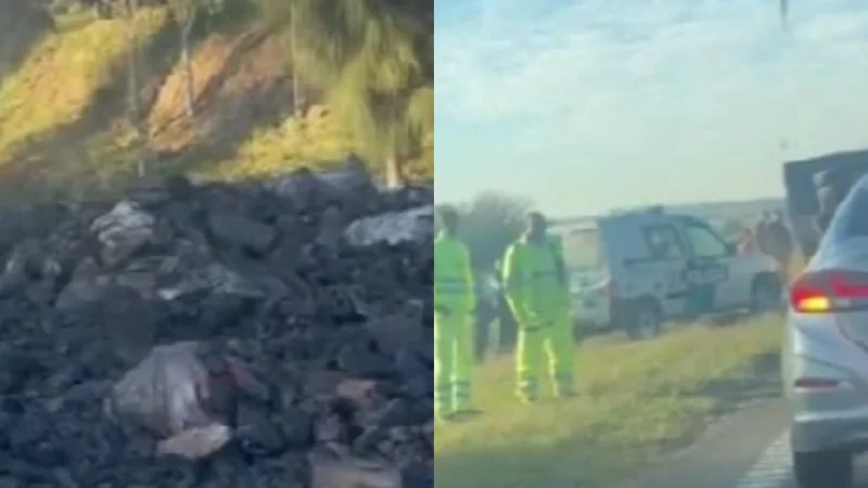Cayó un meteorito en la ruta a la altura de San Nicolás, Argentina