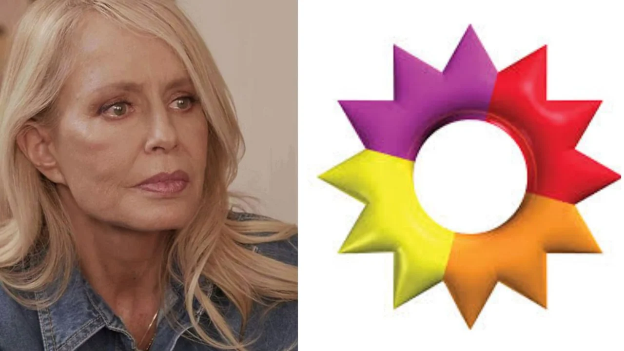 Cecilia Bolocco y el logo de canal Trece
