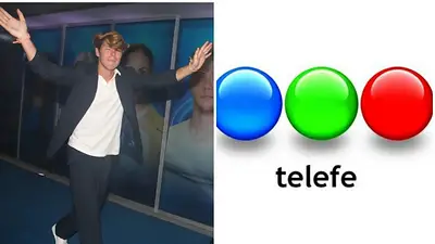 Marcos Ginocchio y el logo de Telefe Marcos Ginocchio y el logo de Telefe