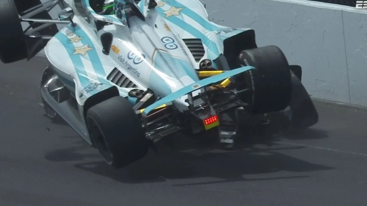El terrible choque que dejó a Agustín Canapino fuera de la Indy 500