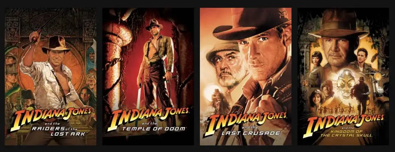 Los cuatro títulos de Indiana Jones