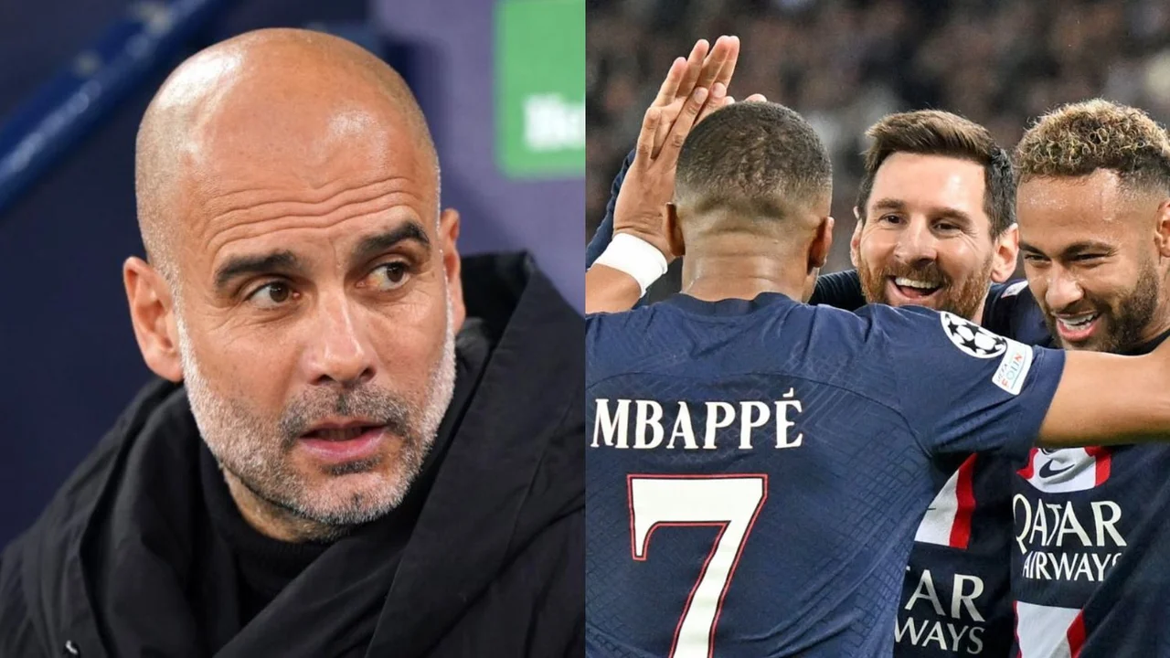 Pep Guardiola Neymar Lionel Messi Manchester City