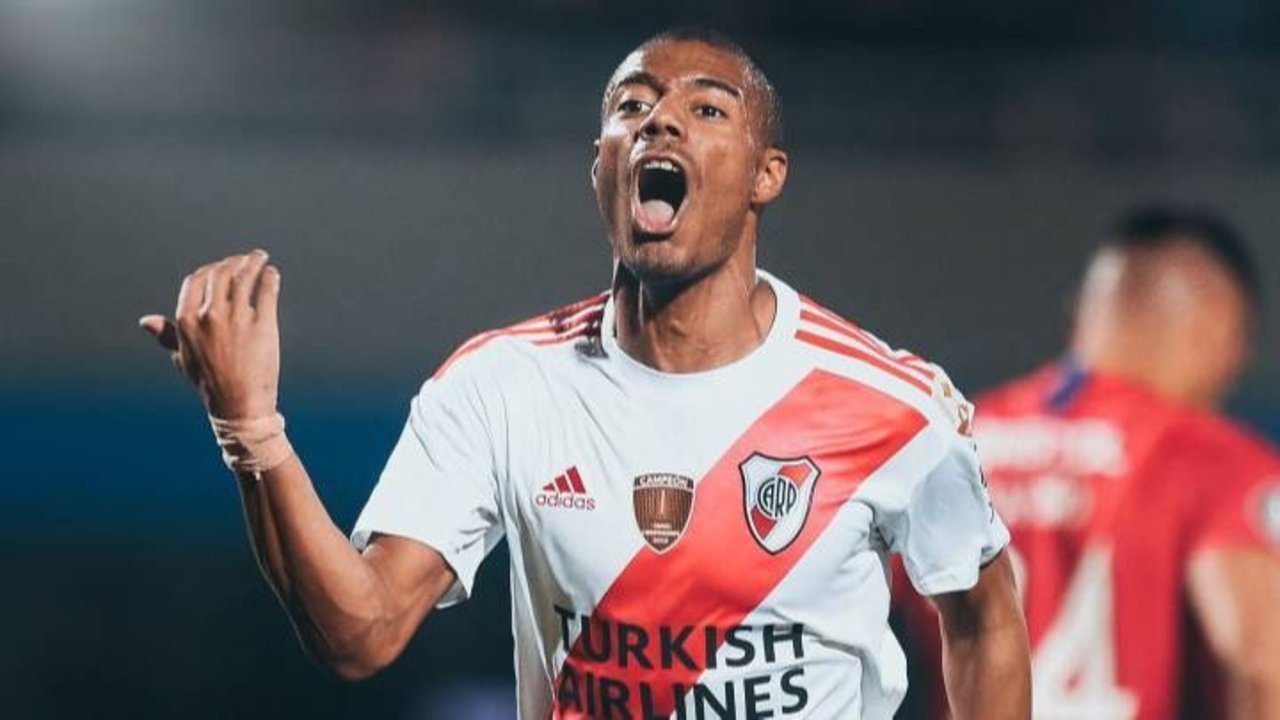 Nicolás De La Cruz, gritando un gol con River
