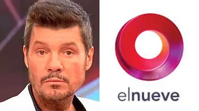 Marcelo Tinelli y el logo de El Nueve Marcelo Tinelli y el logo de El Nueve