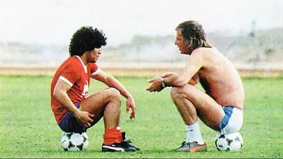 Diego Maradona y César Luis Menotti Diego Maradona y César Luis Menotti