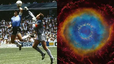 La Mano de Dios y una foto del cosmos La Mano de Dios y una foto del cosmos