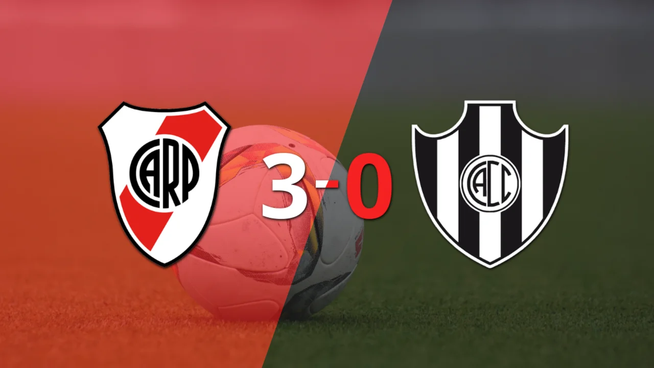 Goleada de River Plate a Central Córdoba (SE) con doblete de Facundo Colidio incluído 