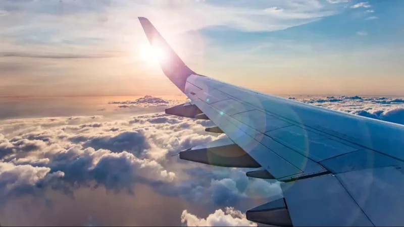 Persona viajando en avión  por el Hot Sale 