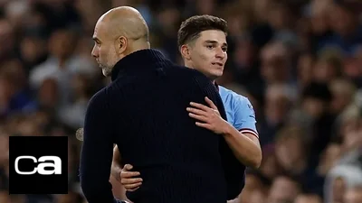 Julián Álvarez Pep Guardiola Manchester City Julián Álvarez Pep Guardiola Manchester City