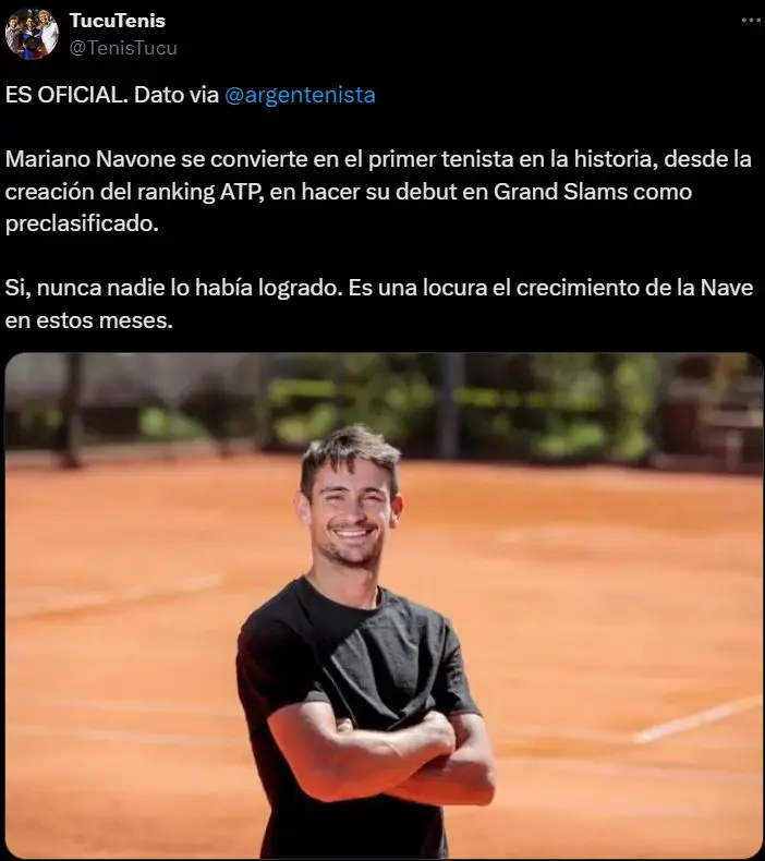 Mariano Navone, tenis, deportes