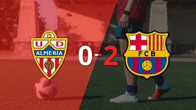 Con dos goles de Fermín López, Barcelona venció a Almería Con dos goles de Fermín López, Barcelona venció a Almería