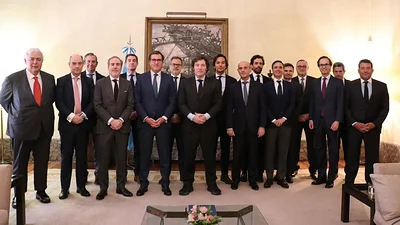 Milei con empresarios en España Milei con empresarios en España