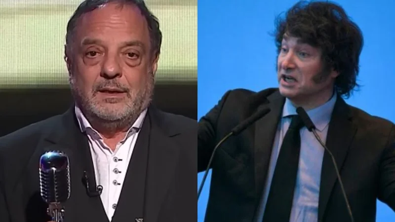 Baby Etchecopar y Javier Milei