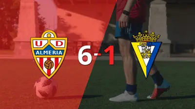 Almería vence contundentemente 6-1 a Cádiz con dobletes de Luis Suárez y Sergio Arribas Almería vence contundentemente 6-1 a Cádiz con dobletes de Luis Suárez y Sergio Arribas