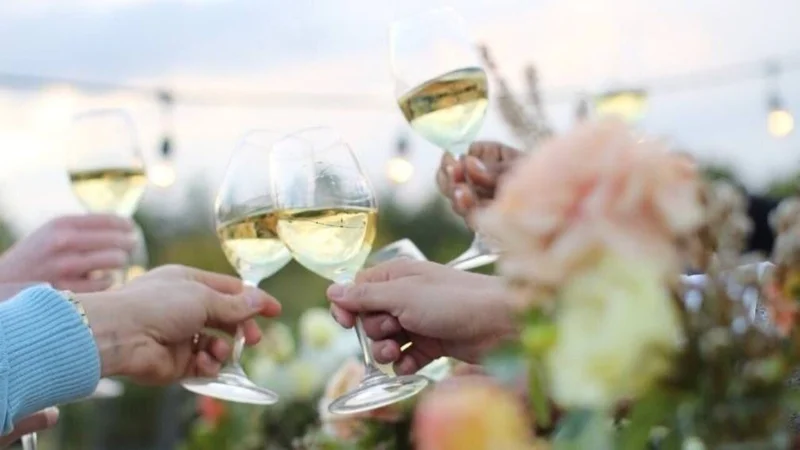 Copas de vino chardonnay