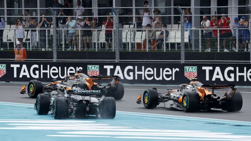 Norris gana el sprint del GP de Miami y recorta ventaja de Piastri en un punto
