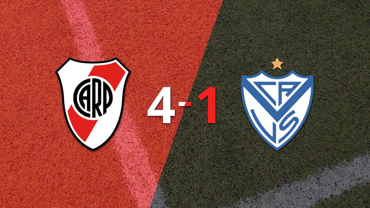 River Plate liquidó con una goleada a Vélez por 4 a 1