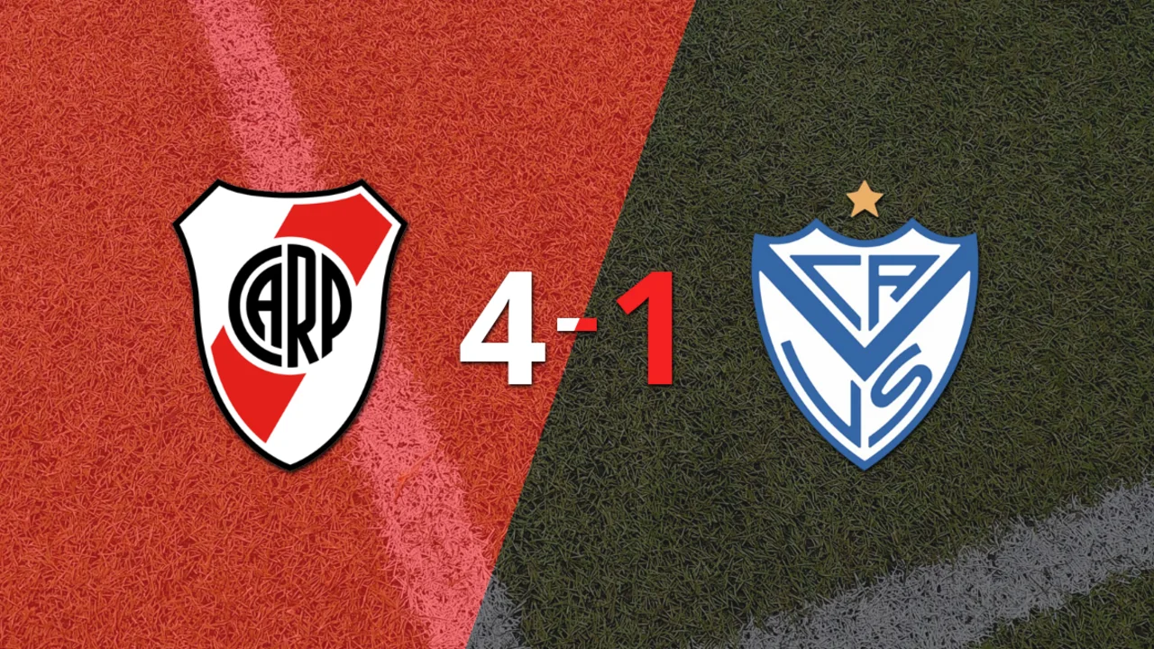 River Plate liquidó con una goleada a Vélez por 4 a 1