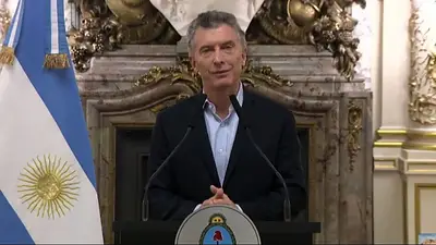 Mauricio Macri, anuncio del FMI en 2018. Mauricio Macri, anuncio del FMI en 2018.
