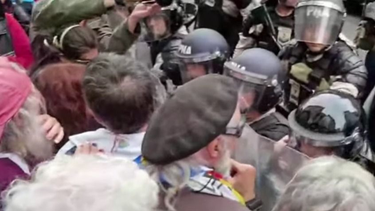 Marcha de jubilados al Congreso: tensión con la Policía y demorados