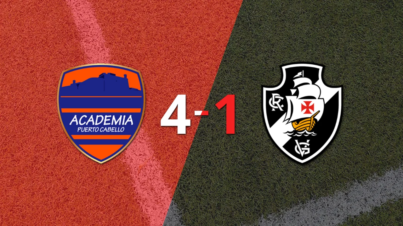 Puerto Cabello goleó 4-1 a Vasco da Gama con doblete de Junior Paredes