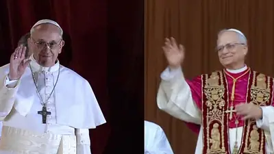 Papa León XIV, Papa Francisco. Papa León XIV, Papa Francisco.