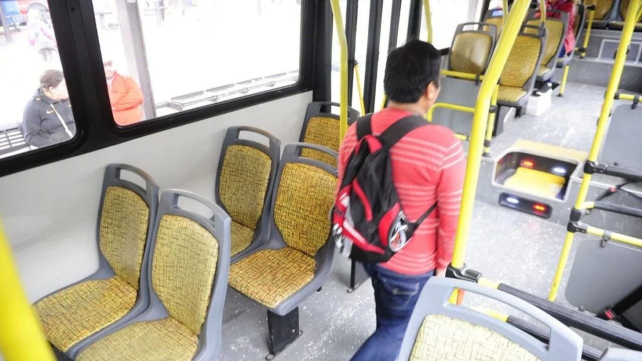 Una persona en el colectivo