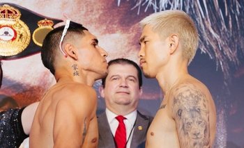 Boxeo: el Puma Martínez y Kazuto Ioka se sacaron chispas en el pesaje | Boxeo