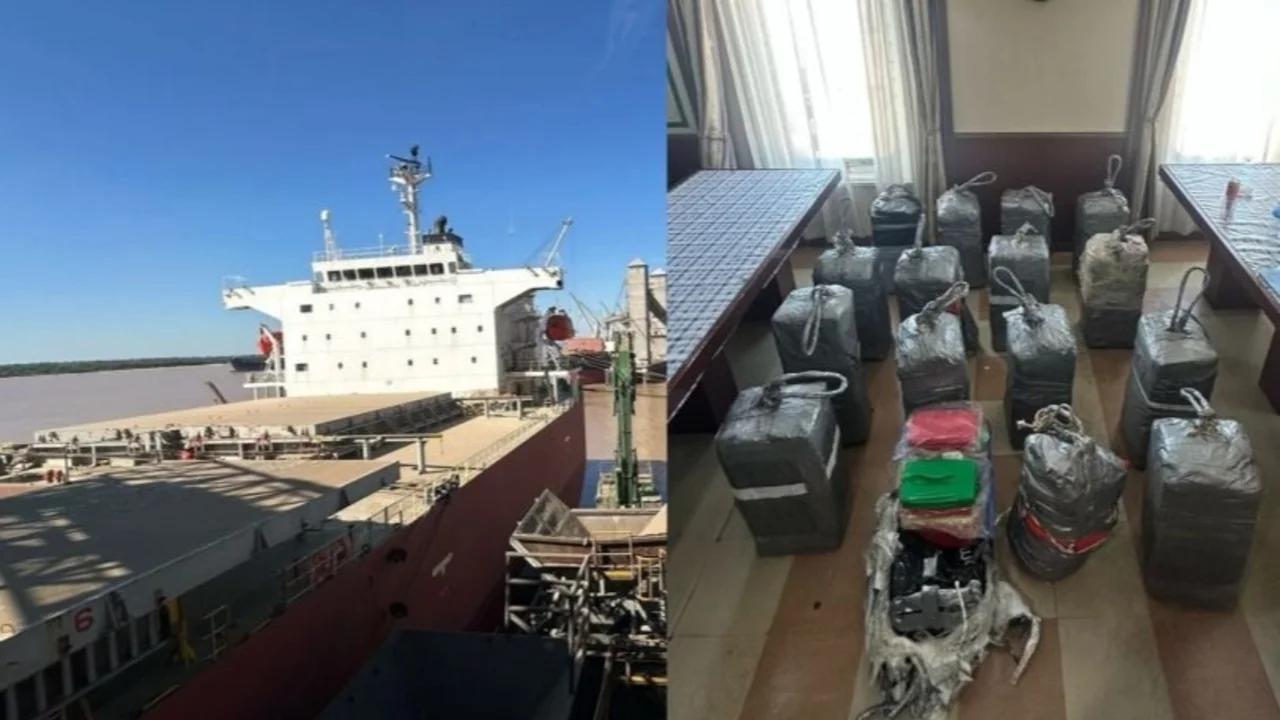 Liberaron a los tripulantes del buque donde se secuestraron casi 500 kilos de cocaína en San Lorenzo