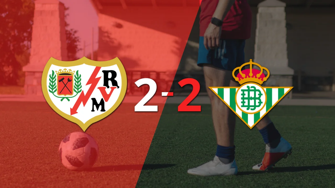 Betis sacó un punto luego de empatar a 2 goles con Rayo Vallecano
