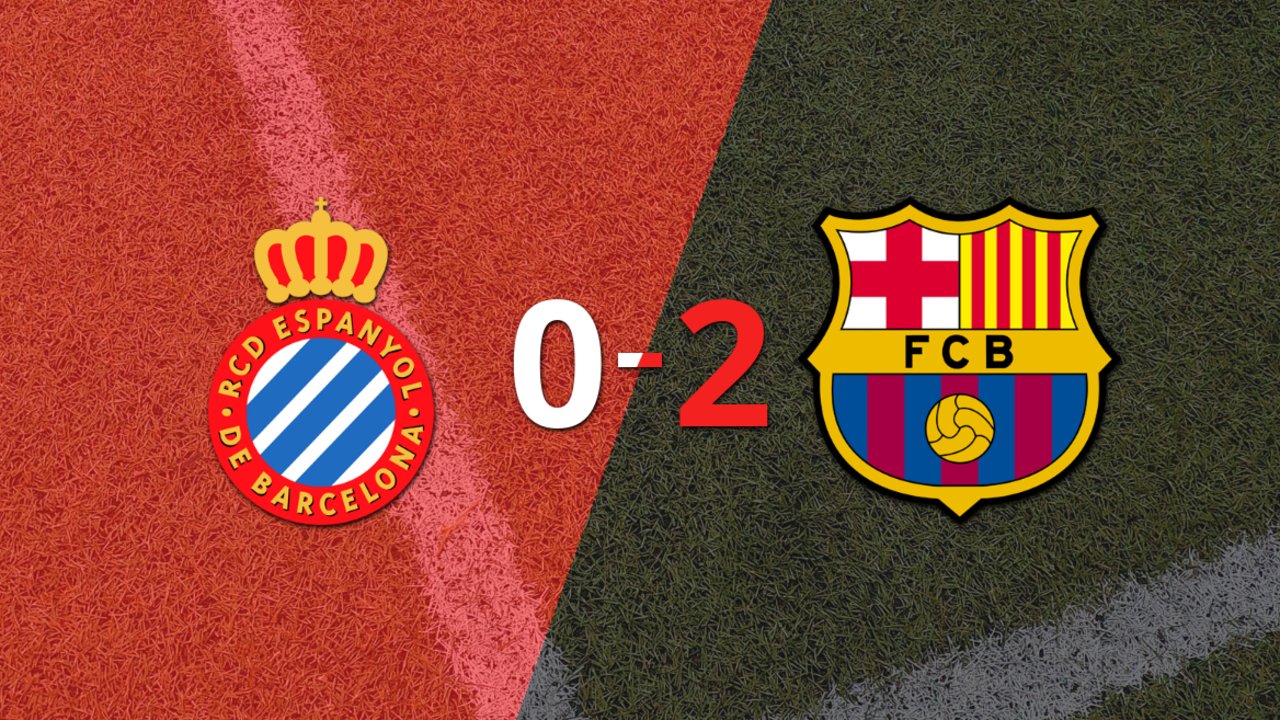 Barcelona vence a Espanyol 2-0 en el derbi catalán con gol agónico