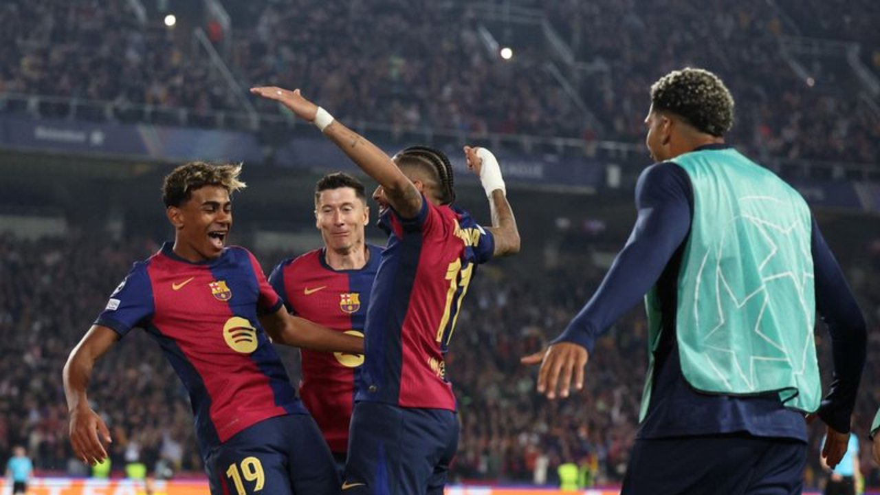 Raphinha elogia al "niño de los pies de oro" Yamal tras el título del Barça en LaLiga