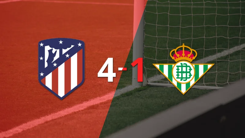 Betis cayó ante Atlético de Madrid con dos goles de Julián Álvarez