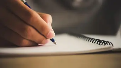 Persona escribiendo. Persona escribiendo.