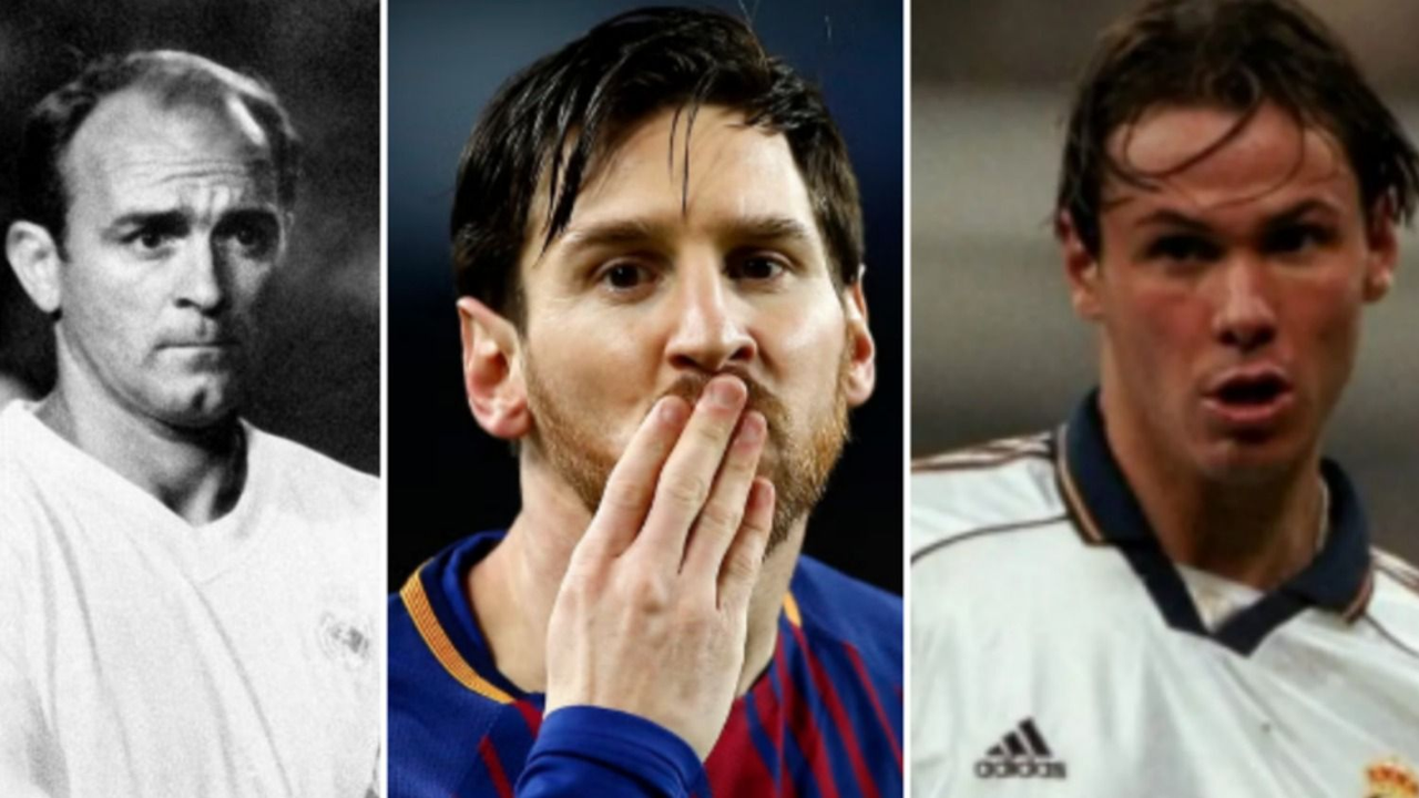 Alfredo Di Stefano, Lionel Messi y Fernando Redondo