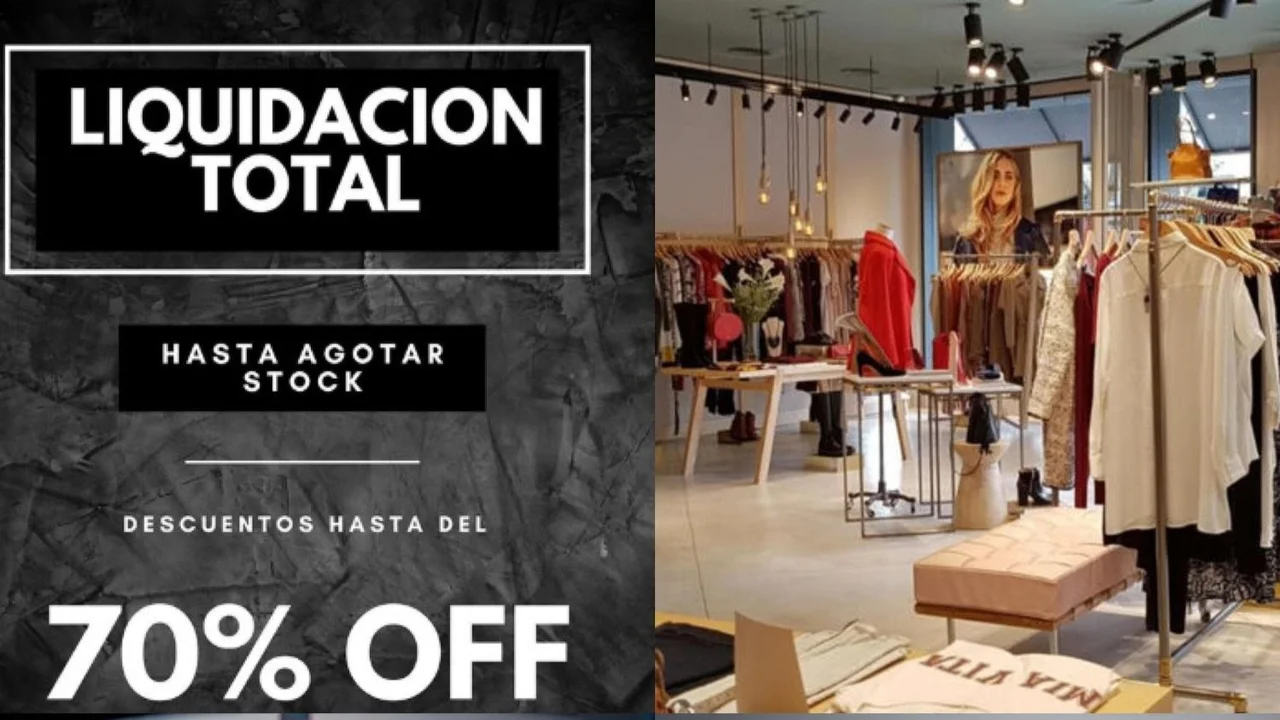Teber's de Morón anunció liquidación de ropa 70% de descuento