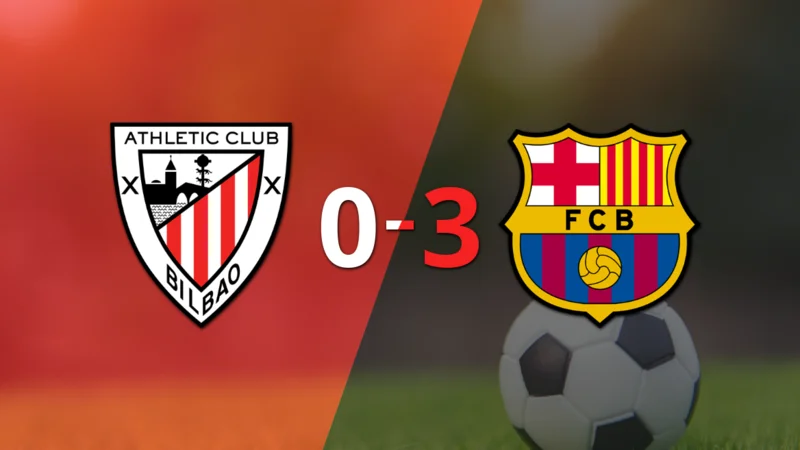Doblete de Robert Lewandowski en la goleada de Barcelona frente a Athletic Bilbao