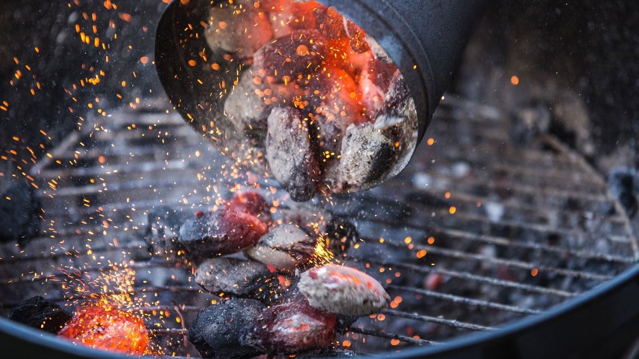 carbón,  fuego, asado, parrilla