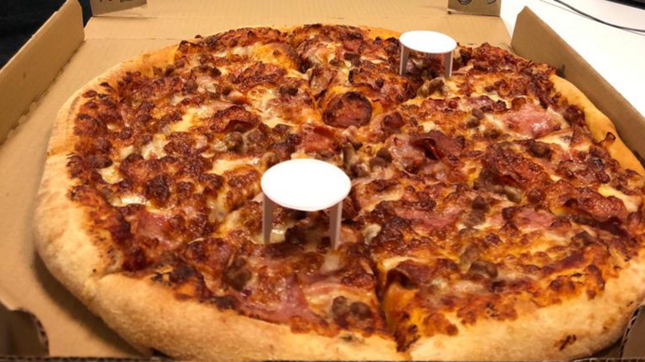 Pizza con el separador.