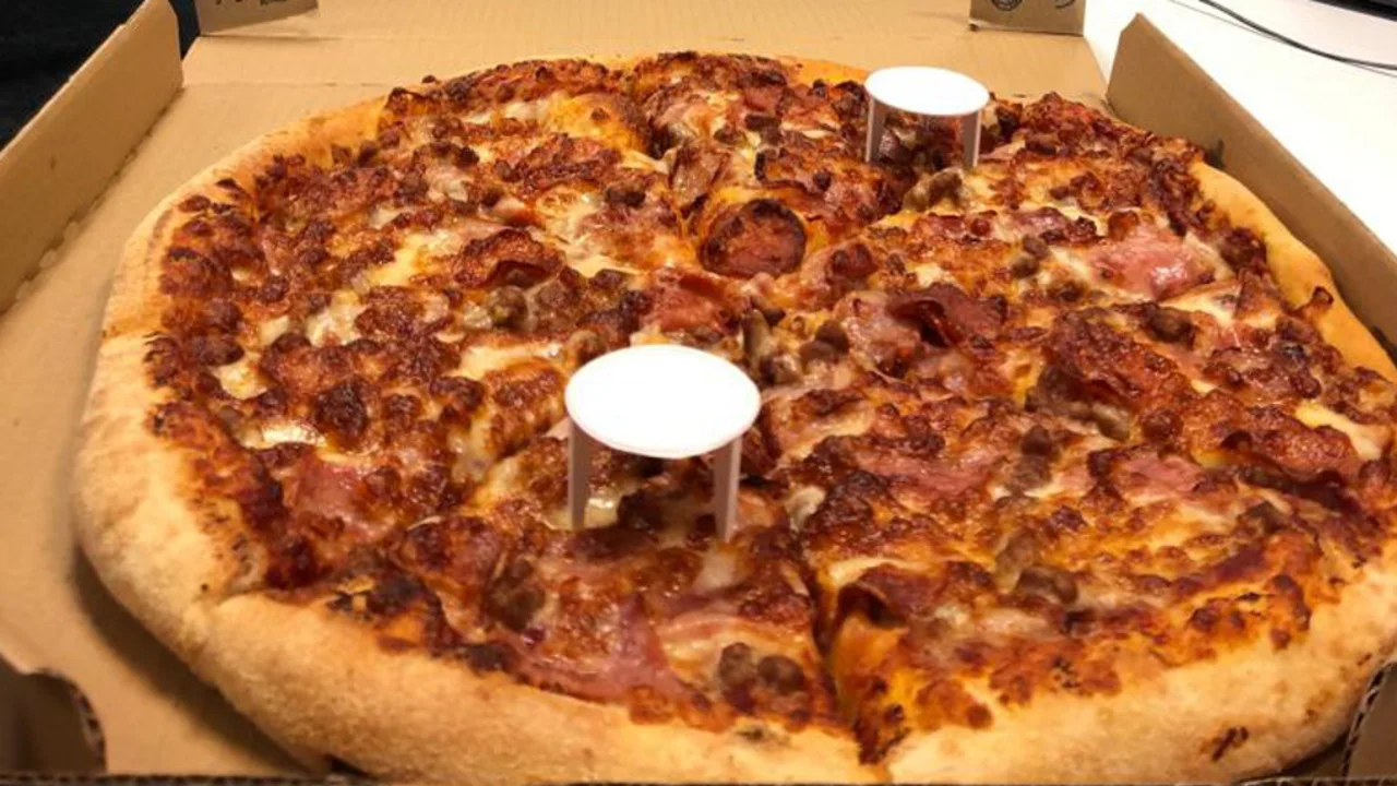 Pizza con el separador.