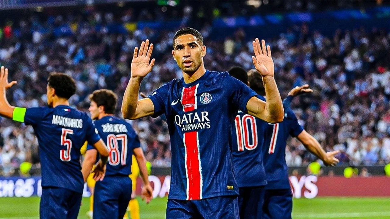El tremendo golazo de Hakimi en el PSG para abrir la final de la Champions contra el Inter