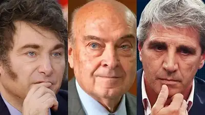 Javier Milei, Domingo Cavallo, Luis Caputo. Javier Milei, Domingo Cavallo, Luis Caputo.