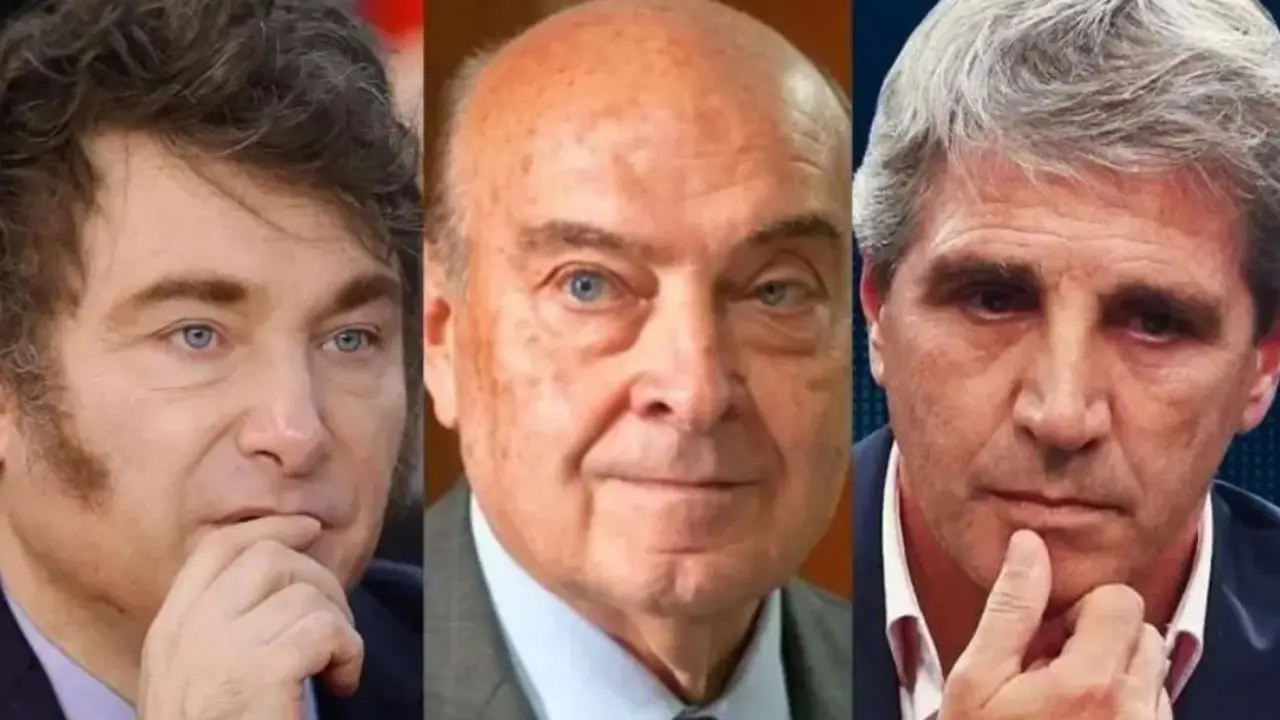 Javier Milei, Domingo Cavallo, Luis Caputo. 