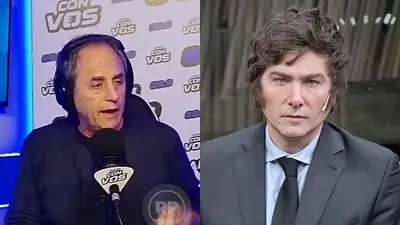 Javier Milei y Ernesto Tenembaum. Javier Milei y Ernesto Tenembaum.