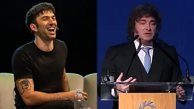 Javier Milei y Pedro Rosemblat. Javier Milei y Pedro Rosemblat.