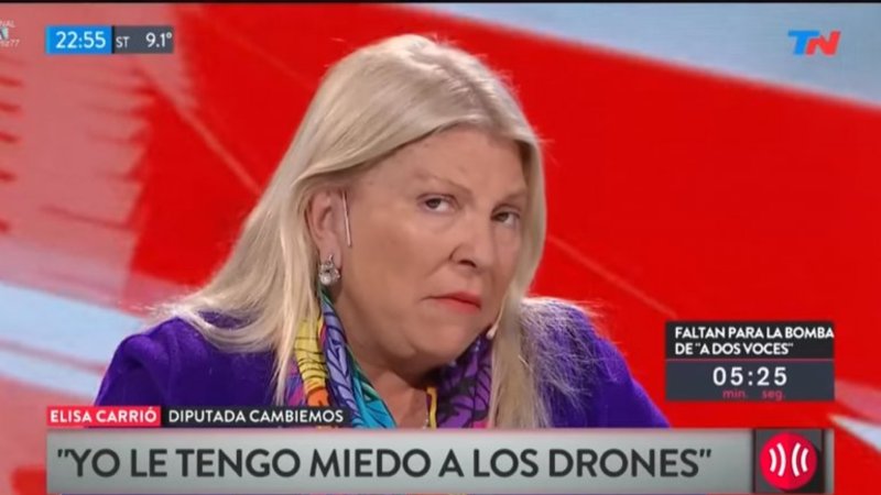 Carrió confesó que le tiene miedo a los drones