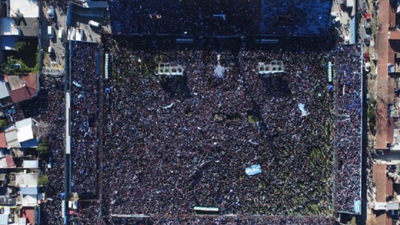 Las impactantes tomas aéreas del acto de CFK  tomadas desde un drone